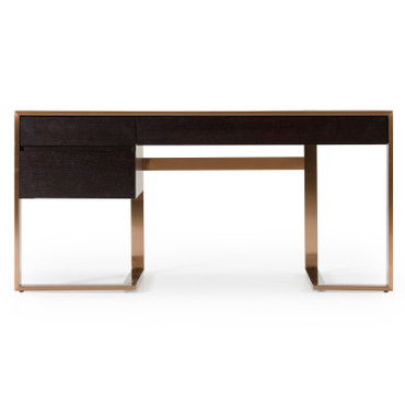 Modern Fauna Wenge and Brass Desk / VGBB-BN-2DK-DWB-DESK