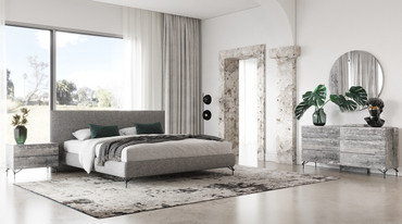 Aria - Italian Modern Multi Grey Q Bedroom Set / VGAC-ARIA-BED-SET-Q