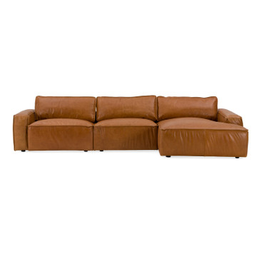 Cambria - Modern RAF Cognac Leather Sectional Sofa / VGKK-KF1123-SECT-RAF