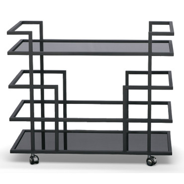 Deakin - Black Stainless Steel and Black Glass Wine Rack / VGHB-01W4-BLK