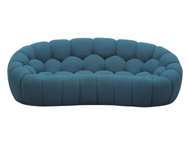 Yolonda - Modern Curved Dark Teal Fabric Loveseat / VGEV2126C-LOVE-C-15