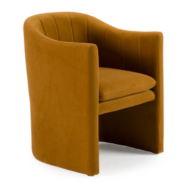 Danube - Modern Burnt Orange Fabric Dining Chair / VGEUMC-9704CH-A-ORG