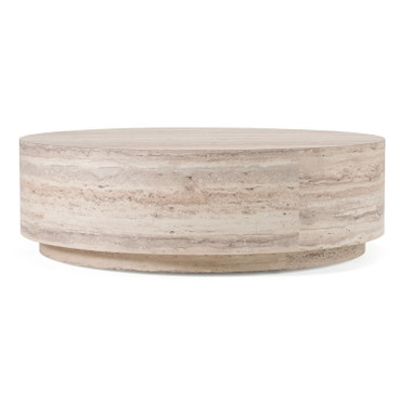 Roma - Modern Faux Travertine Round Coffee Table / VGAN-ROMA-RND-CT