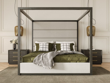 Manhattan - Contemporary Canopy Grey Bed -queen / VGMA-BR-127-BED-queen