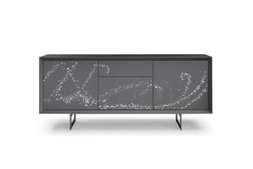 Hawick - Contemporary Dark Grey + Abstract White Paint Buffet / VGVCG2172-GRY
