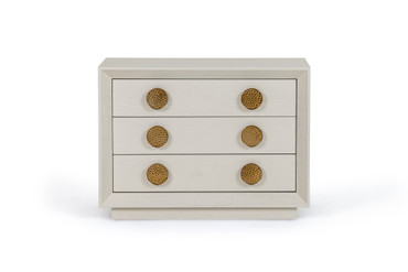 Marjorie - Modern Cream & Brushed Gold Nightstand / VGGMCHD-1705-3A-CRM