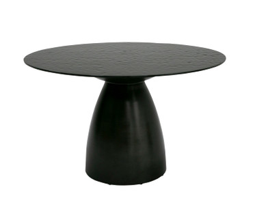 Calexico - Contemporary Black Wave Glass Round Dining Table / VGGMDT-1717