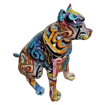 Graffiti Dog Modern Multi-Color Sculpture / VGTH-235325