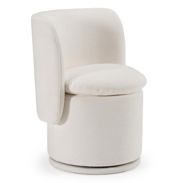 Norris - Modern Ivory Fabric Swivel Dining Chair / VGKK-KF.Y2138-IVY