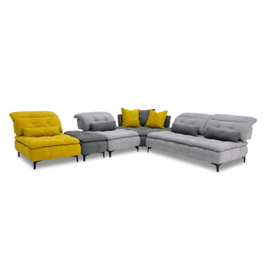 Mikado - Italian Modern Grey + Yellow Fabric Modular Sectional Sofa / VGFTMIKADO