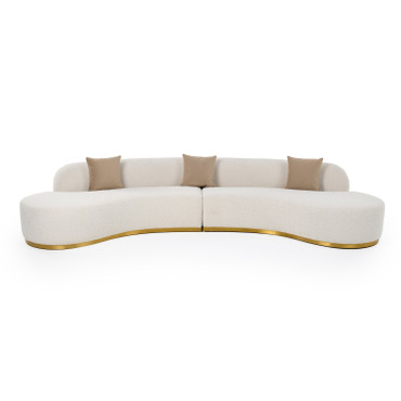 Frontier - Glam Beige Fabric Curved Sectional Sofa with Beige Pillows / VGOD-ZW-943-BGE2-SECT