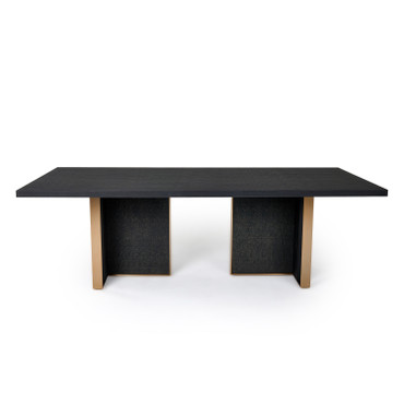 Tasha - Modern Black Ash + Brushed Gold Rectangular Dining Table / VGVCT2308
