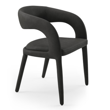 Faerron - Modern Black Leatherette Dining Chair / VGEUMC-7182CH-BLK