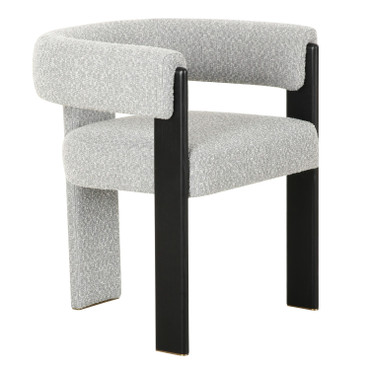 Kenmare - Modern Light Grey Fabric + Black Dining Chair / VGOD-DY-22149-LTGRY