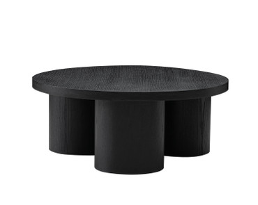 Babson - Modern Black Oak Round Coffee Table / VGMF-V7152-BLK