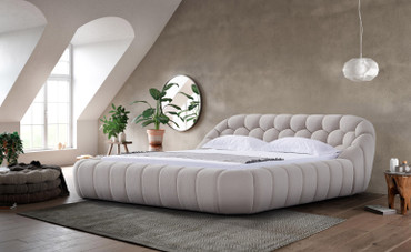 Queen Divani Casa Yolonda - Modern Beige Fabric Bed / VGEV-A127-BED-BGE-Q