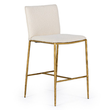 Atlanta - Modern Off-White Fabric & Brass Counter Chair / VGMY-3739-26-WHT