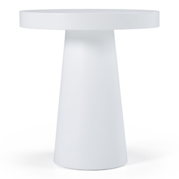 Desoto - Modern White Concrete Round End Table / VGGR-DESTOTO-WHT