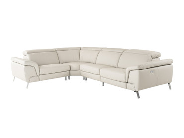 Mini Wonder - Italian Modern Grey Leather Sectional Sofa with Recliner / VGDTWONDER-GRY