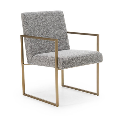 Suzanne - Modern Grey Fabric + Antique Brass Dining Chair / VGGA-6229CH-1-GRY