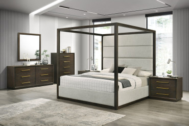 Queen Modrest Manhattan - Contemporary Canopy Cherry Bedroom Set / VGMA-BR-127-SET-CRY-Q