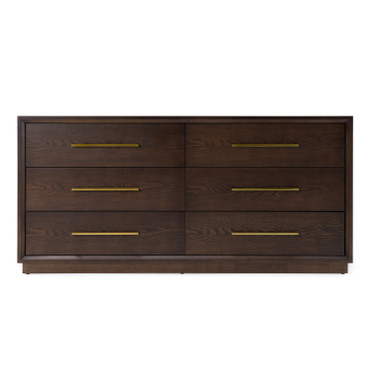Manhattan - Contemporary Brown Oak and Gold Dresser / VGMA-BR-127-DRS-CRY