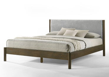 Eastern King Modrest Carolina - Modern Grey Fabric + Wenge Bed / VGMA-BR-167-BED-WNG-EK