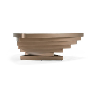 Jovial - Contemporary Brown Glass + Dark Gold Coffee Table / VGFA-CT2041