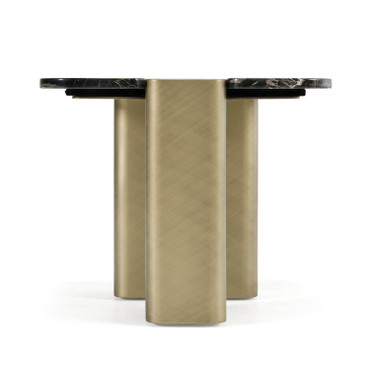 Quest - Modern Black Rose Marble + Antique Brass End Table / VGFA-CT2017