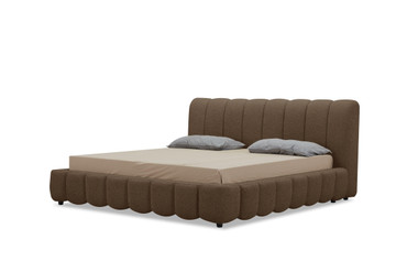 Queen Modrest Harris - Modern Brown Fabric Bed / VGKK-KF.B2032-BRN-Q