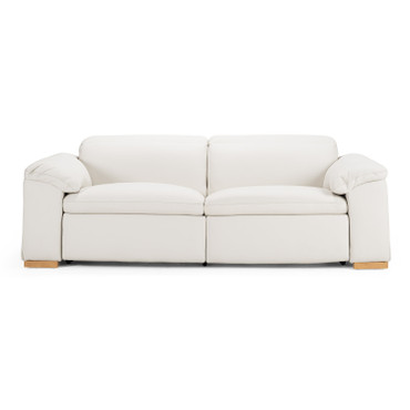 Gregory - Modern Off-White Leather Sofa w/ 2 Recliners / VGKV-KM.6368-SOFA-OFF