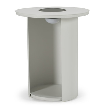 Onza - Outdoor White End Table w/ Solar Light / VGVK-CT009-S-SL-WHT