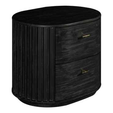 Fields - Modern Black Acacia Nightstand / VGWD-VGD2-BST02-BLK