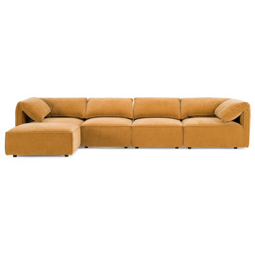 Gene - Modern Ochre Fabric 5-Piece Modular Sectional Sofa / VGSX-F6062-5PC-OCHRE