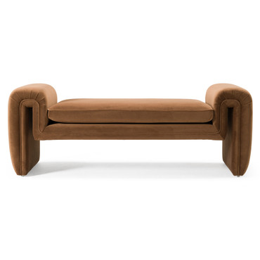 Bentley - Modern Brown Velvet Bench / VGAH-AG146-OT-BRN