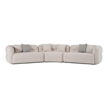 Nomad - Modern Off-White Fabric Curved Sectional Sofa / VGAH-FL12-OFF
