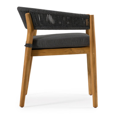 Kamari - Outdoor Grey Olefin Fabric + Teak Dining Chair (Set of 2) / VGEF-LOIVRE-CHR