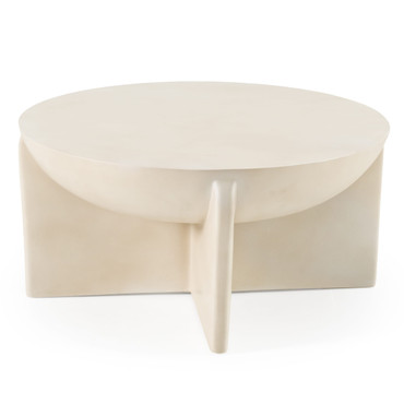Elsa - Modern Oyster Concrete Round Coffee Table / VGGR-615480-OYS