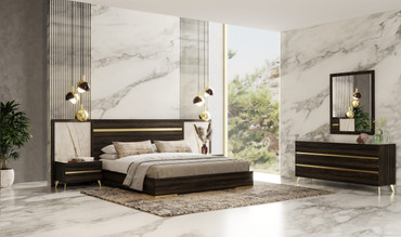 Queen Nova Domus Velondra - Modern Eucalypto + Marble 4-Piece Bedroom Set / VGACVELONDRA-BED-4PCSET-Q