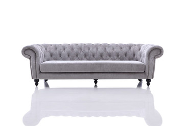 Alexandrina Grey Tufted Velvet Sofa / VG2T0892-SOFA-GRY