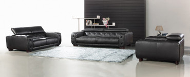 Nantes Black Italian Leather Tufted Loveseat / VGCA911-LOVE-BLK