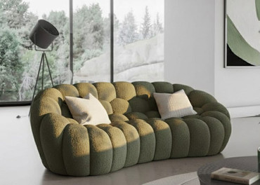 Yolonda - Modern Curved Green Fabric Loveseat / VGEV2126C-LOVE-C-13