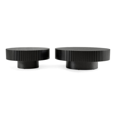 Pierre - Modern Black Ash Round Coffee Table Set / VGDW-DW4023-SET-BLK