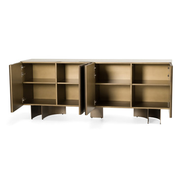 Kiefer - Modern Faux Travertine Ceramic + Bronze Buffet / VGVC-G25968