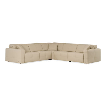 Nizza - Modern Oyster Leather Sectional + Recliners / VGDT-NIZZA-OYS
