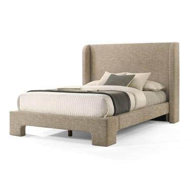 Eastern King Modrest Emilio - Modern Beige Fabric Bed / VGMA-BR-177-BED-EK