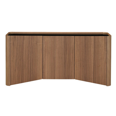 Barbon - Modern Black Glass + Walnut Buffet / VGRY-RY-1342