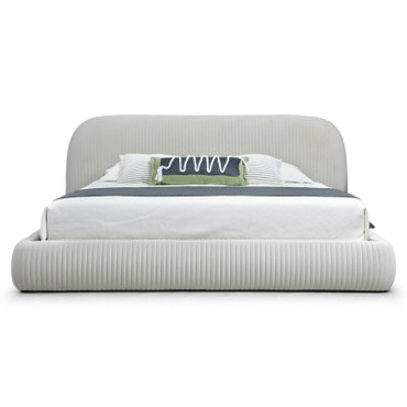 Queen Hortman - Modern Off-White Fabric Bed / VGVC-BD2503-BED-Q