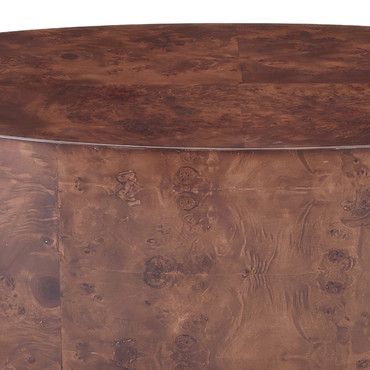 August - Modern Dark Walnut Burl Round Coffee Table / VGMY-5377-R-WAL
