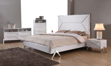 Queen Modrest Candid Modern White Bedroom Set / VGVCBD1109-SET-Q